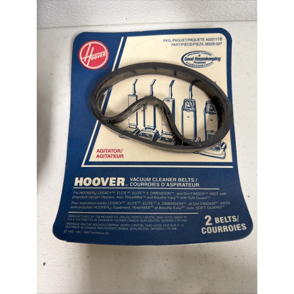 Hoover Genuine Agitator OEM Vacuum Cleaner Belt 2 Pack 40201116, 38528-027 NEW